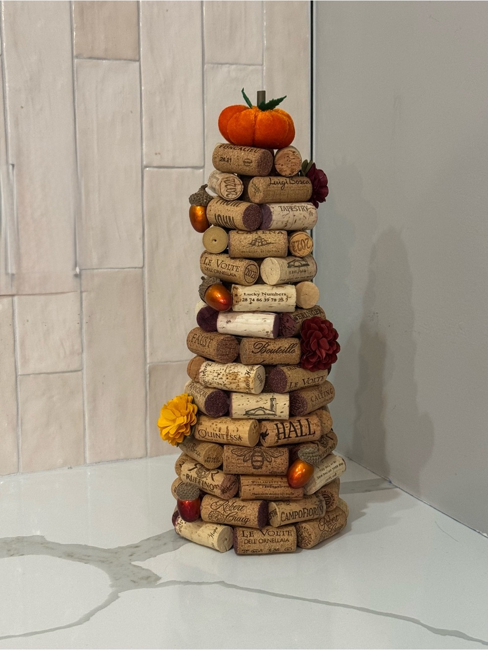 Fall Handcrafted Wine Cork Holiday Tree Halloween decor